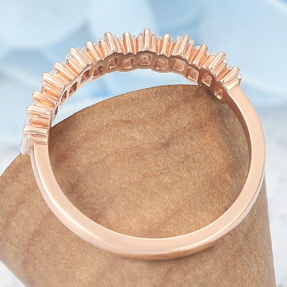 Baguette Moissanite Wedding Band Anniversary Ring