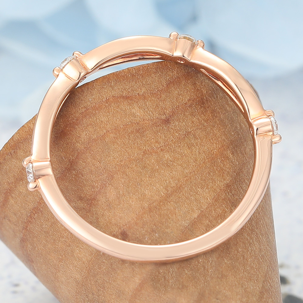 Braided Half Eternity Wedding Band Accented with Petite Moissanite (3) Braided Half Eternity Wedding Band Accented with Petite Moissanite (3)
