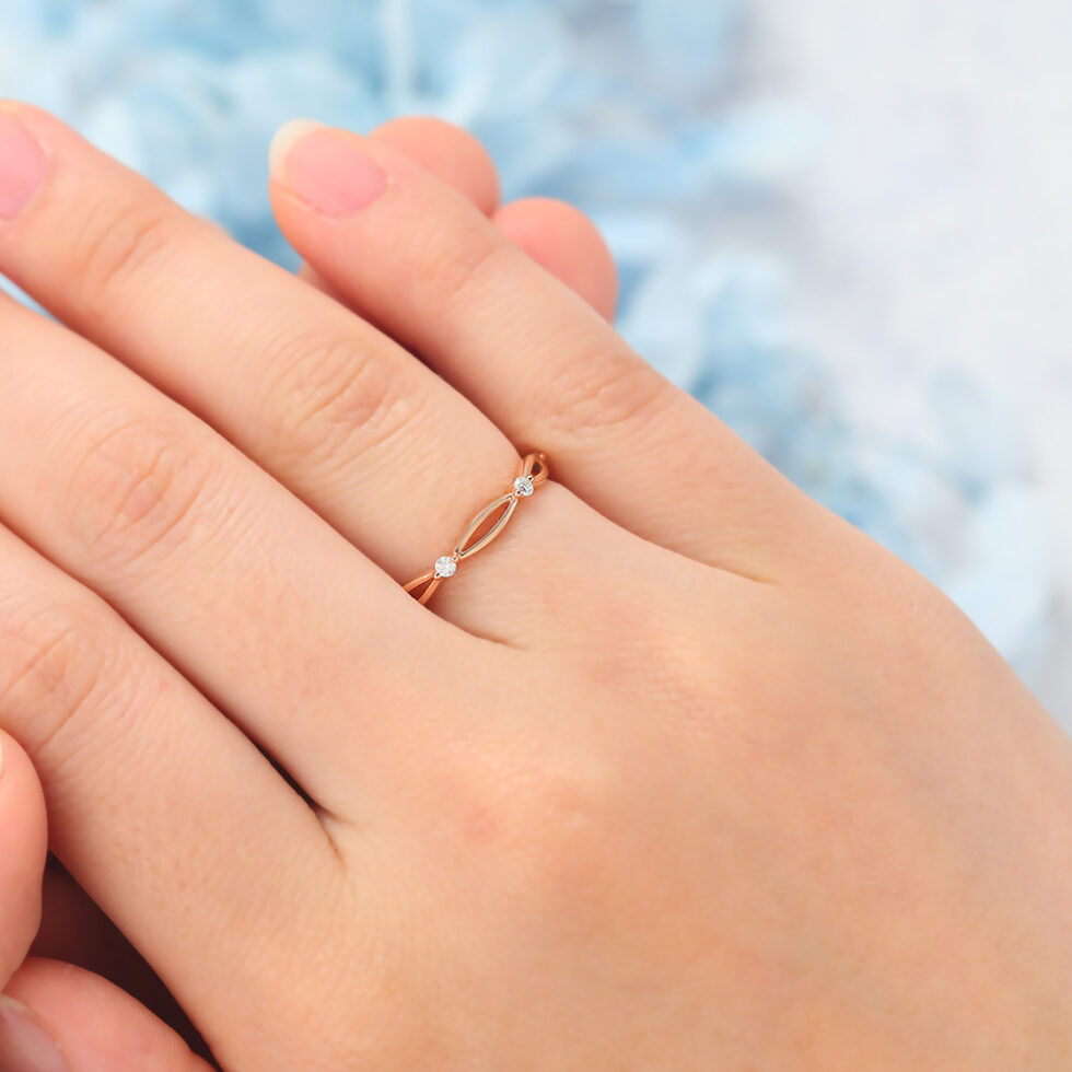 Braided Half Eternity Wedding Band Accented with Petite Moissanite