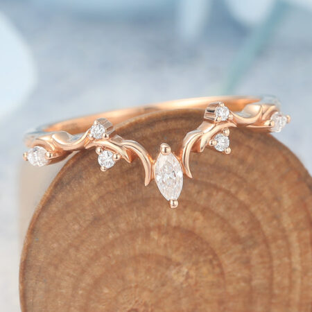 Does Moissanite Scratch Moissanite Curved Wedding Band with Crescent Moons