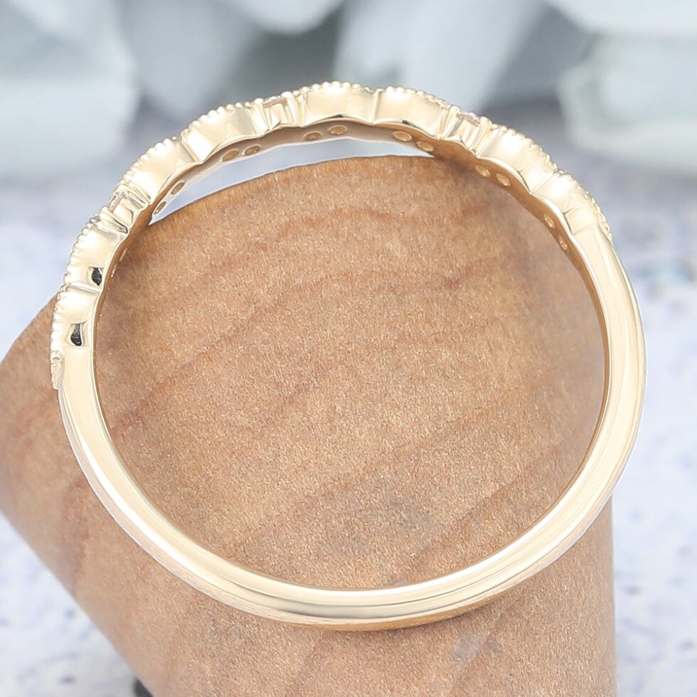 Half Eternity Round Cut Moissanite Wedding Band