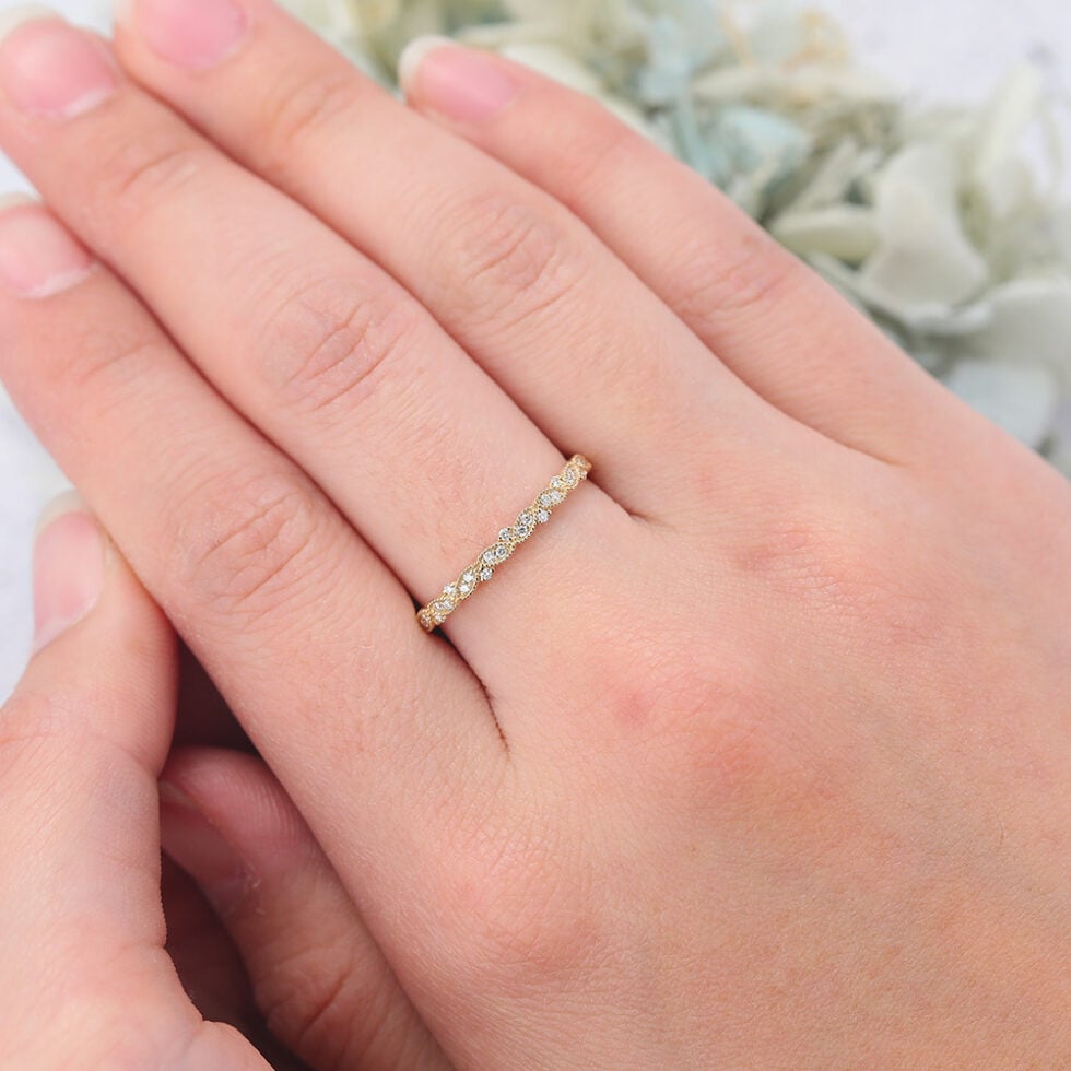 Half Eternity Round Cut Moissanite Wedding Band