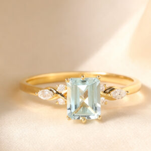 March Birthstone Rings–Aquamarine