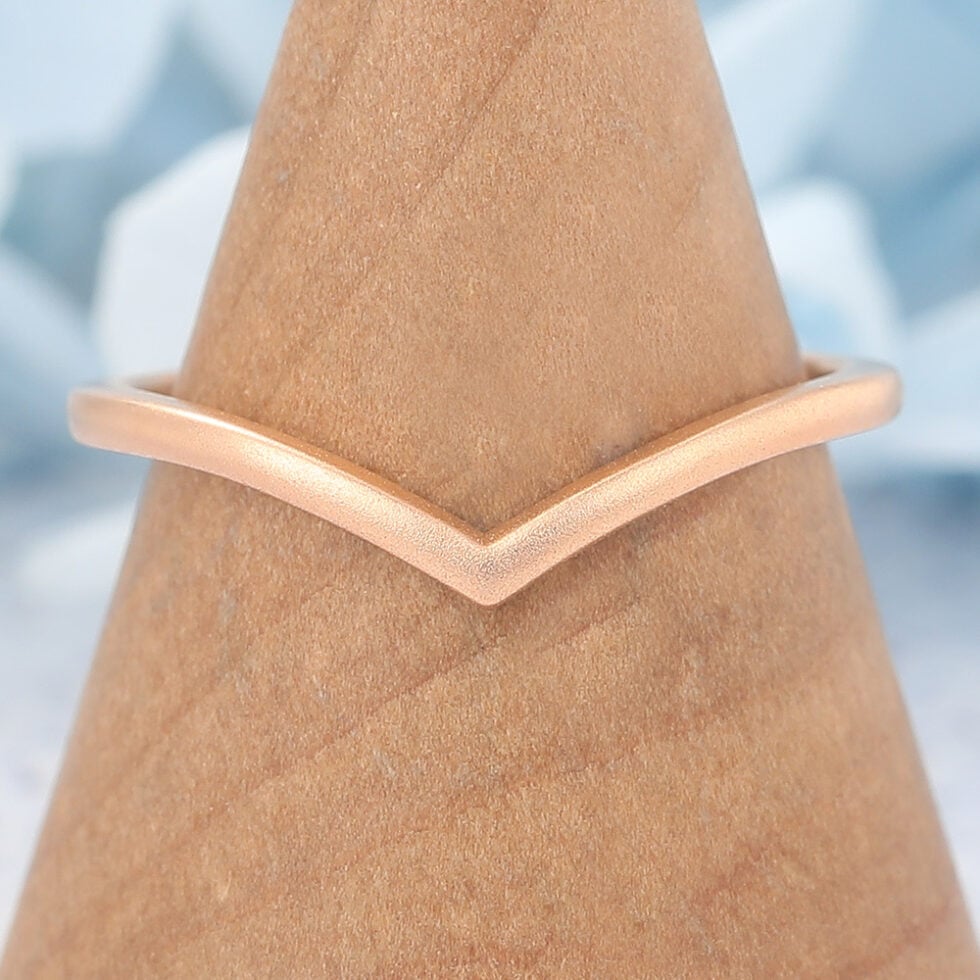 Matte Finish Rose Gold Curved Wedding Band