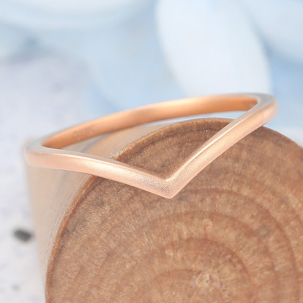 Matte Finish Rose Gold Curved Wedding Band