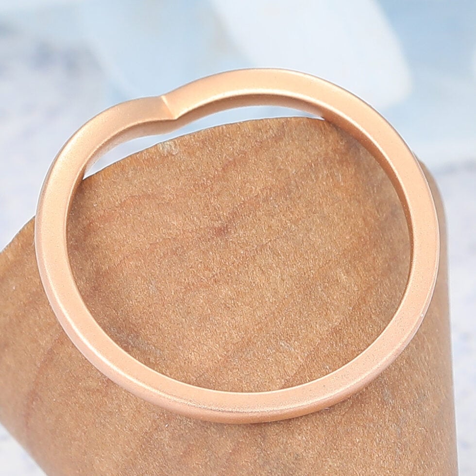 Matte Finish Rose Gold Curved Wedding Band