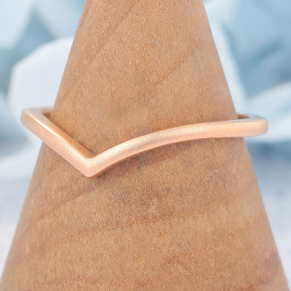 Matte Finish Rose Gold Curved Wedding Band