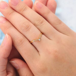 Moissanite Curved Wedding Band