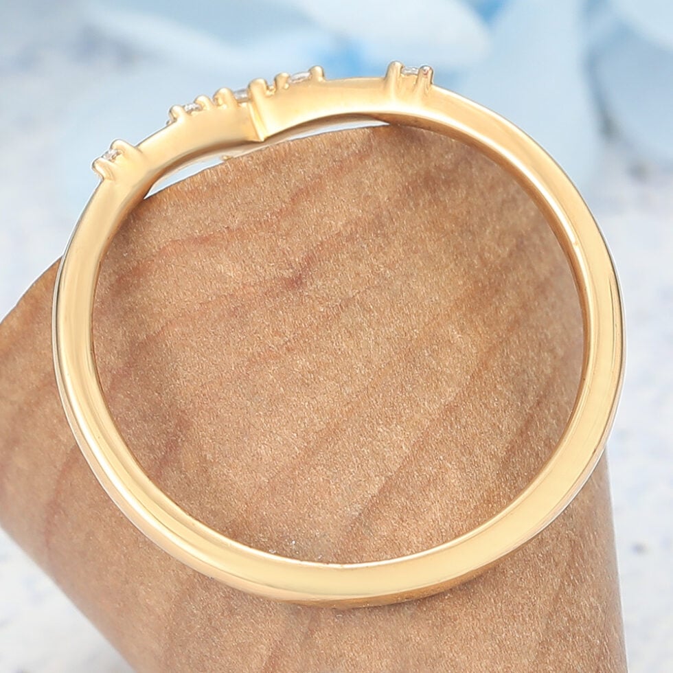 Moissanite Curved Wedding Band