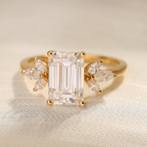 Emerald Cut Moissanite Ring moissanite vs lab diamond