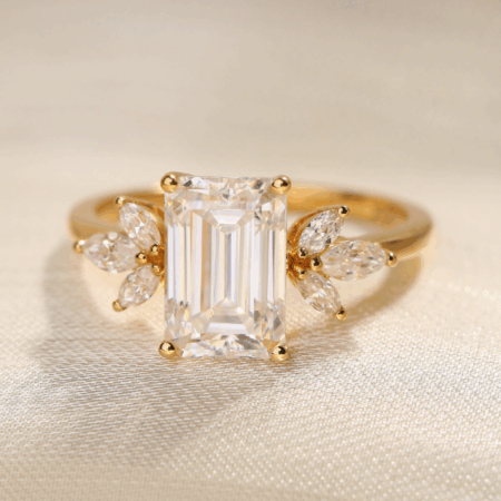 Emerald Cut Moissanite Ring moissanite vs lab diamond
