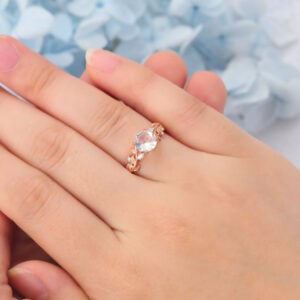 Matte Finish Vintage Moonstone Engagement Ring