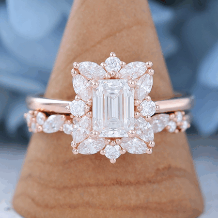 Emerald Cut Moissanite Ring