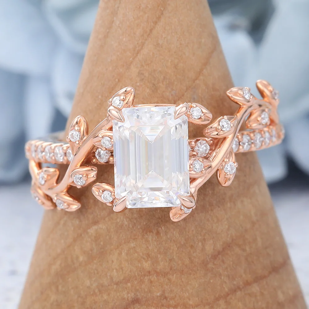 emerald cut moissanite ring
