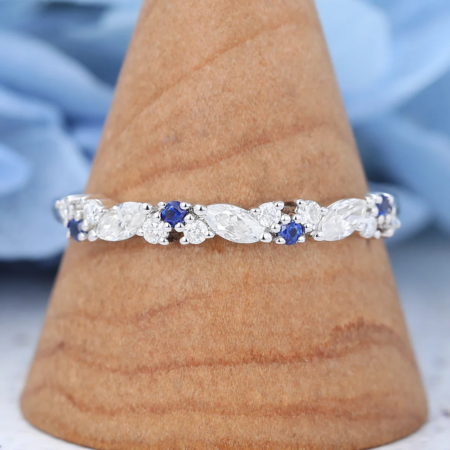 Moissanite anniversary rings