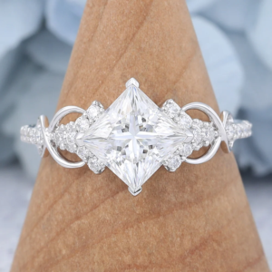 Cushion Cut Moissanite Ring Moissanite Rings 1 Carat vs 2 Carat Moissanite