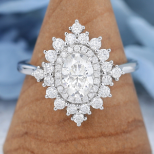 Moissanite Halo Ring