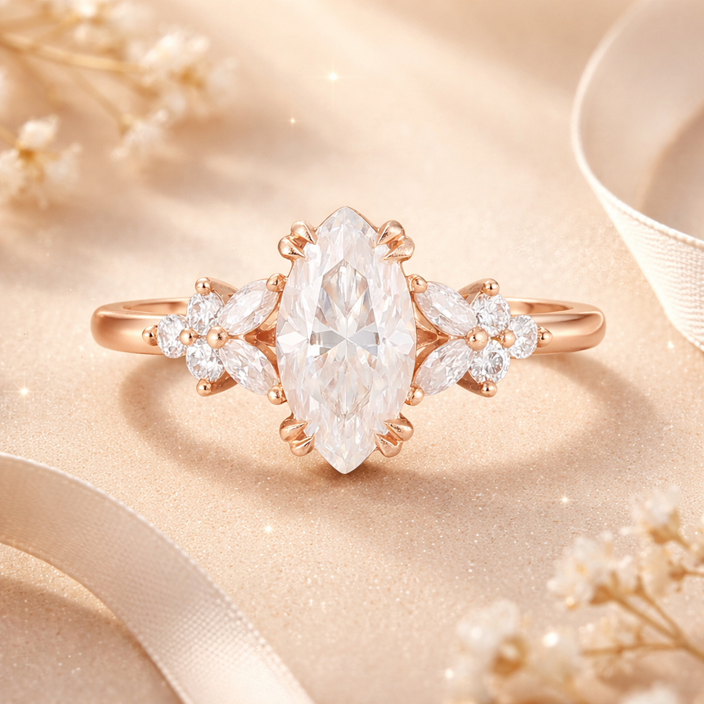 Marquise Moissanite Rings