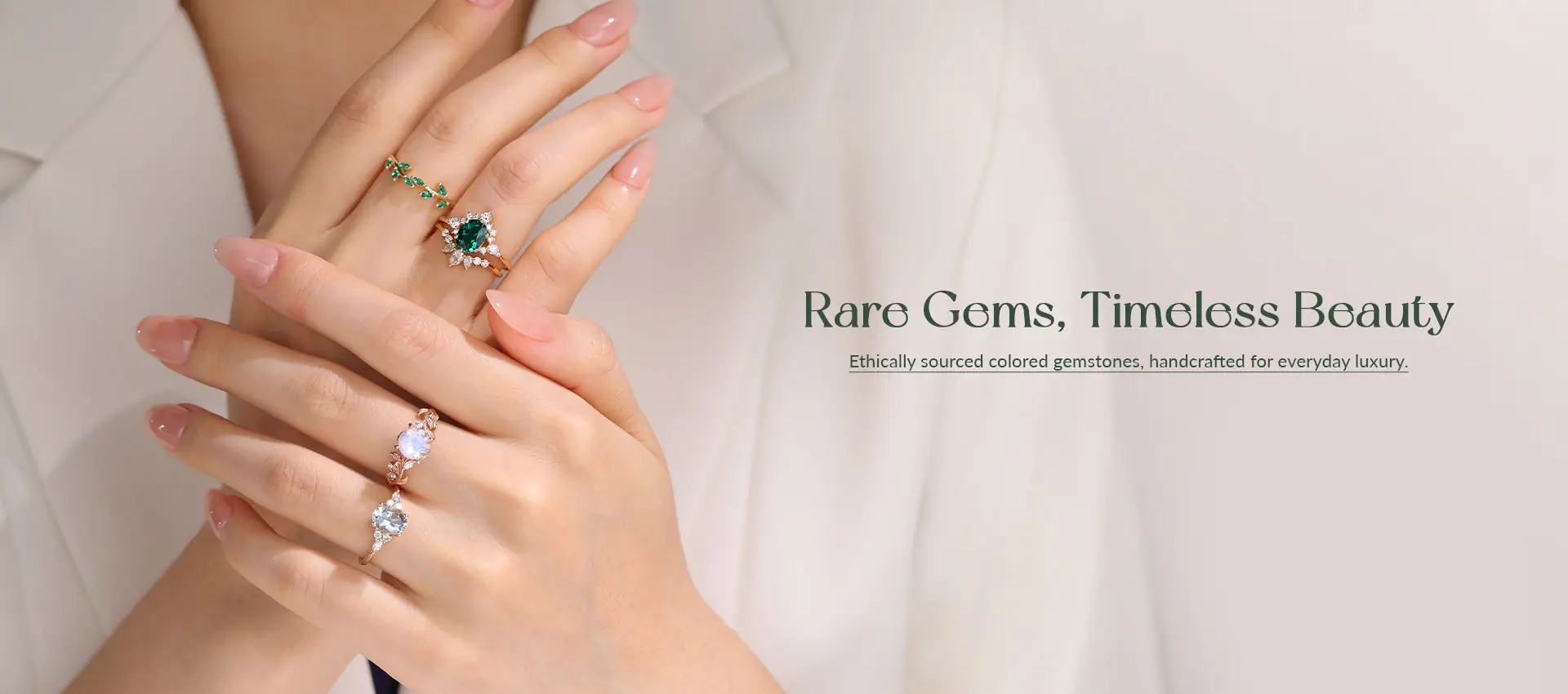 Elegant engagement ring collection with diamond accents and gemstones