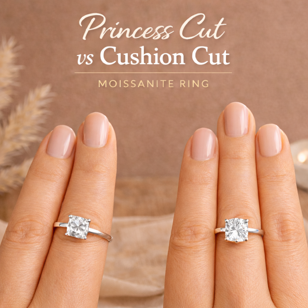 Cushion Cut Moissanite Ring