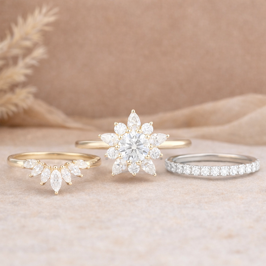 Low Profile Moissanite Engagement Rings